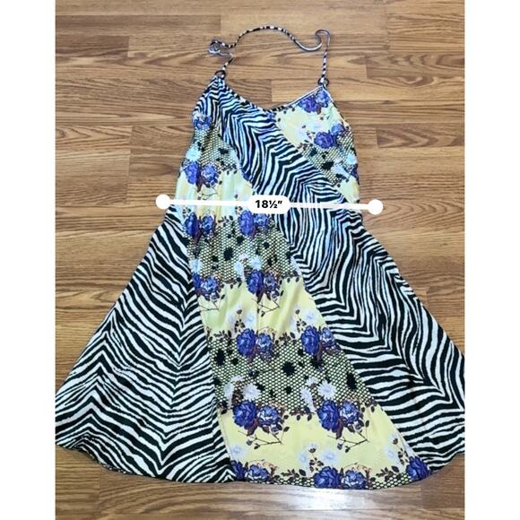 OPENING CEREMONY Sleeveless Floral Zebra Silk Dress size 8 / M - Picture 4 of 13